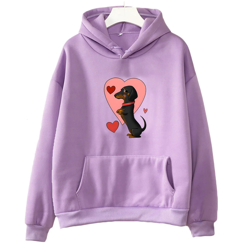 Dachshund Graphic Fleece Hoodie