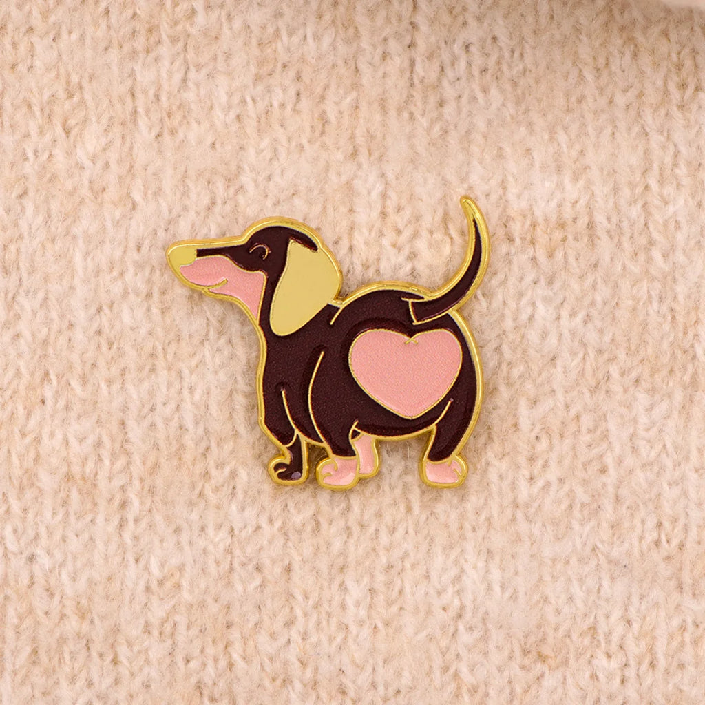 Cool Leopard Print Dachshund Enamel Pin Fashion Dog Brooches Lapel Backpack Cartoon Badge Constume Jewelry Gifts for Friends