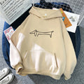 Women's Dachshund Hoodie Funny Anime Korean Style 2025 Hoodie Women's Gothic Sweatshirt Cute Puppy Pattern Print Graphic Y2K Top