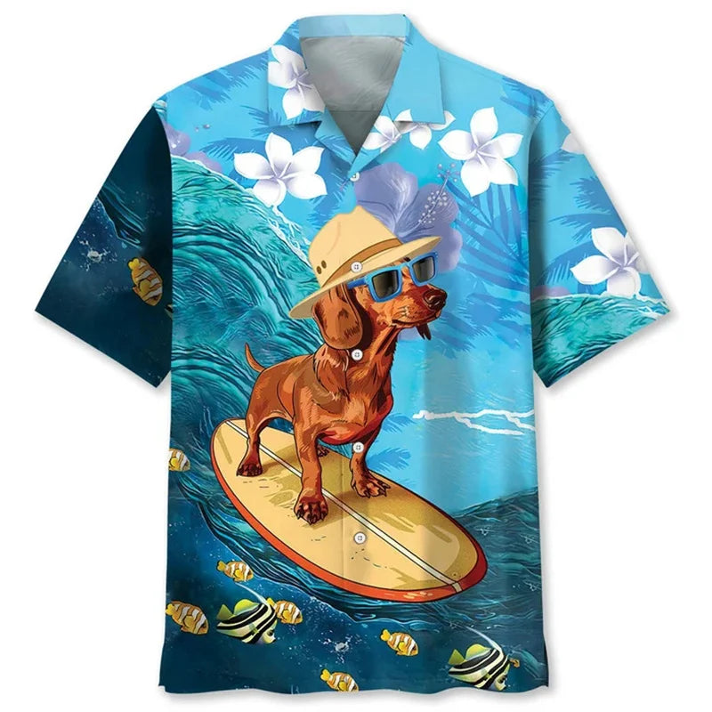 Dachshund 3D Print Hawaiian Shirt