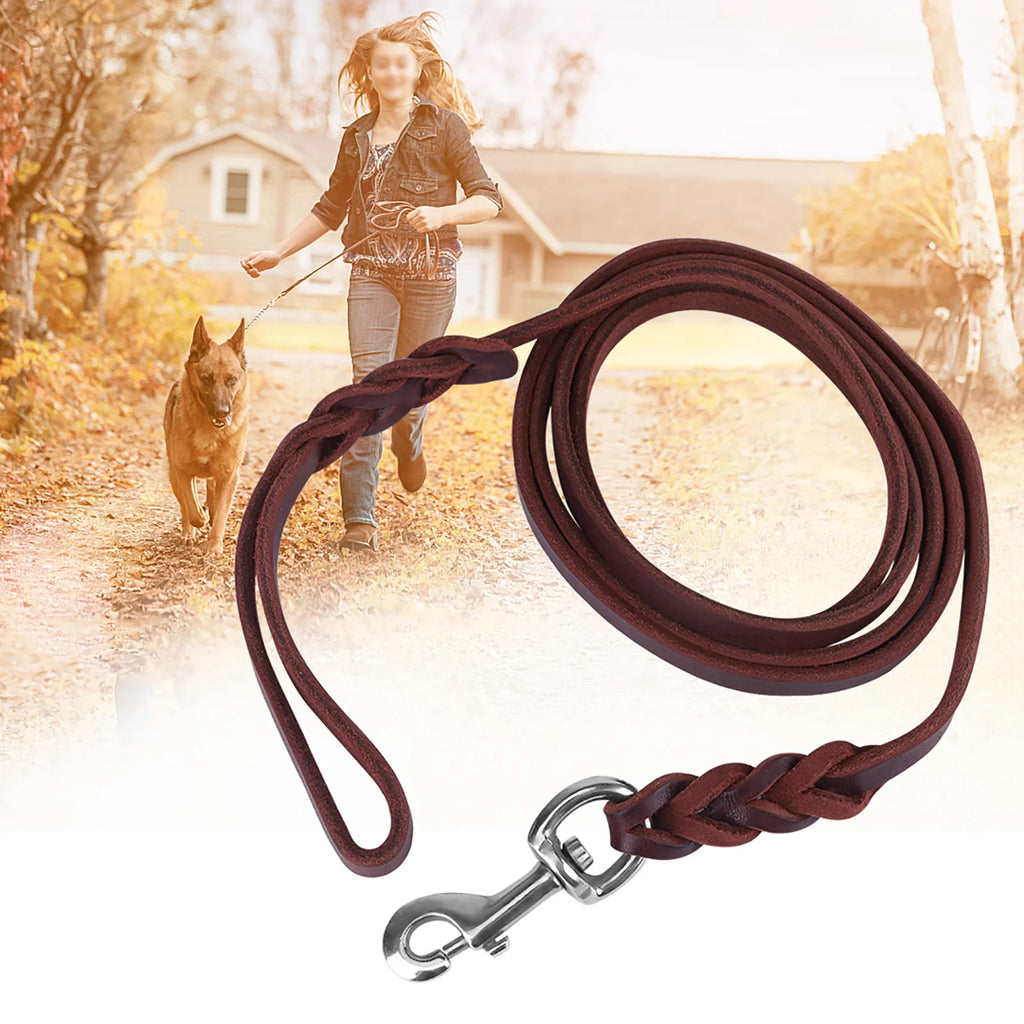Premium Leather Dog Training Leash