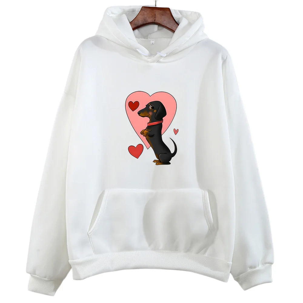 Dachshund Graphic Fleece Hoodie