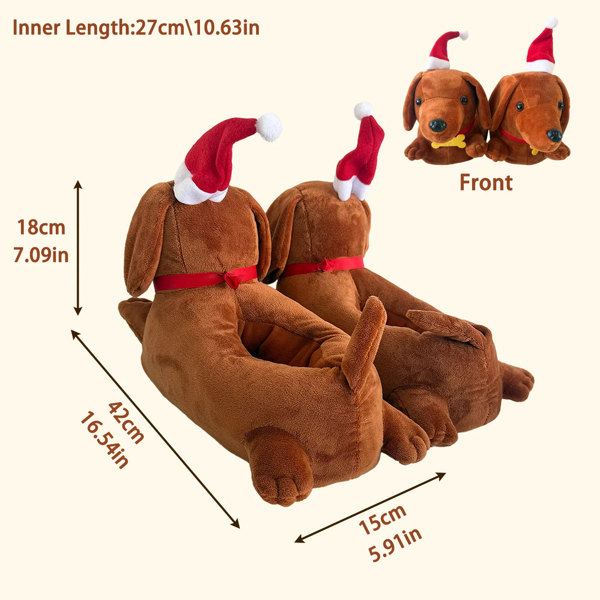 Dachshund Plush Animal House Slippers