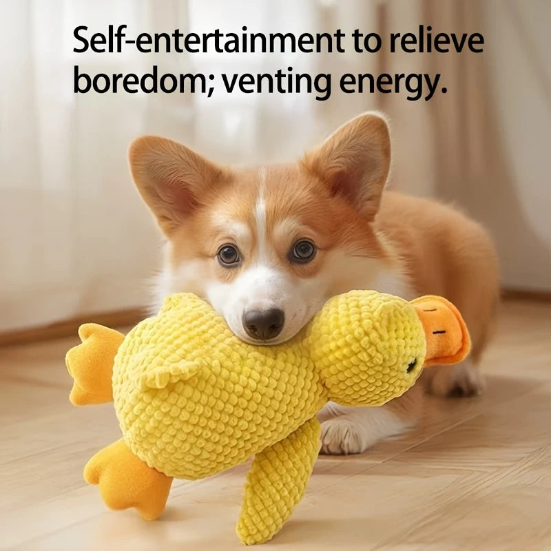 Squeaky Yellow Duck Dog Plush Toy