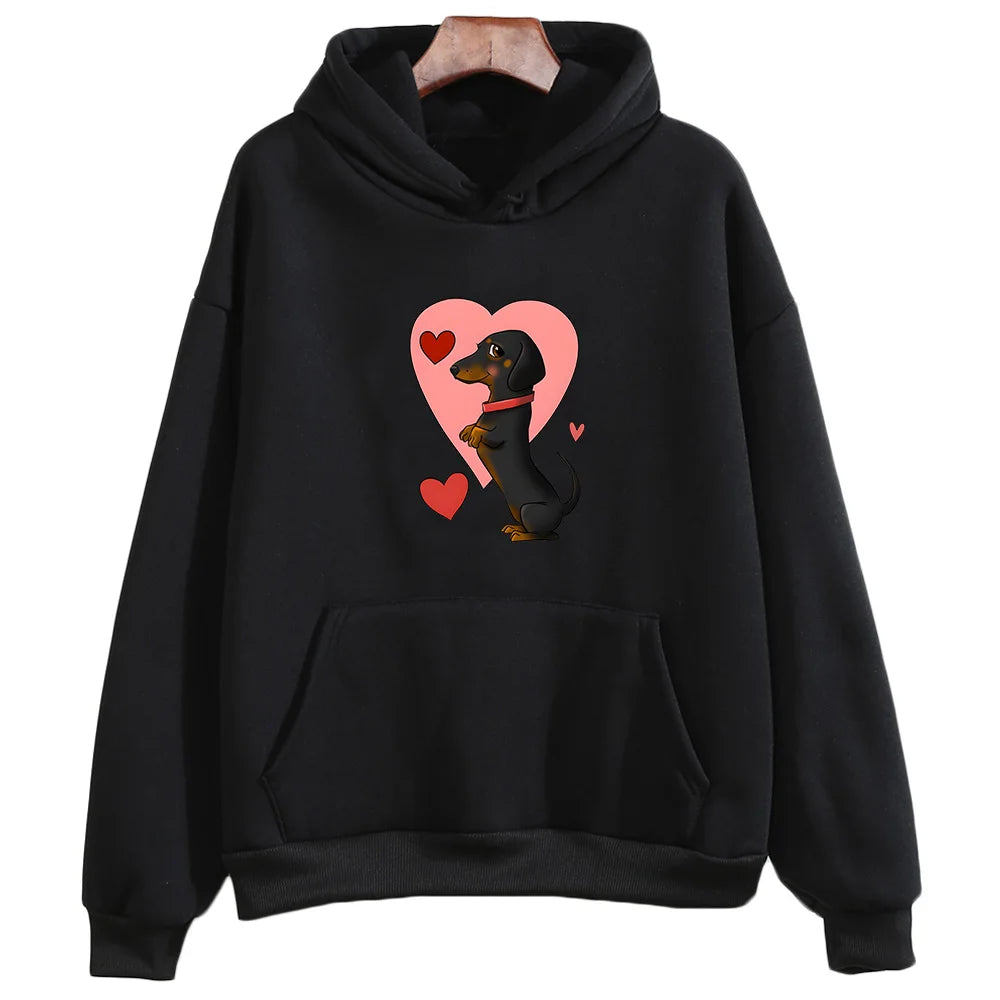 Dachshund Graphic Fleece Hoodie
