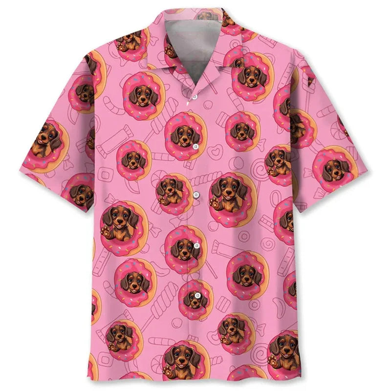 Dachshund 3D Print Hawaiian Shirt