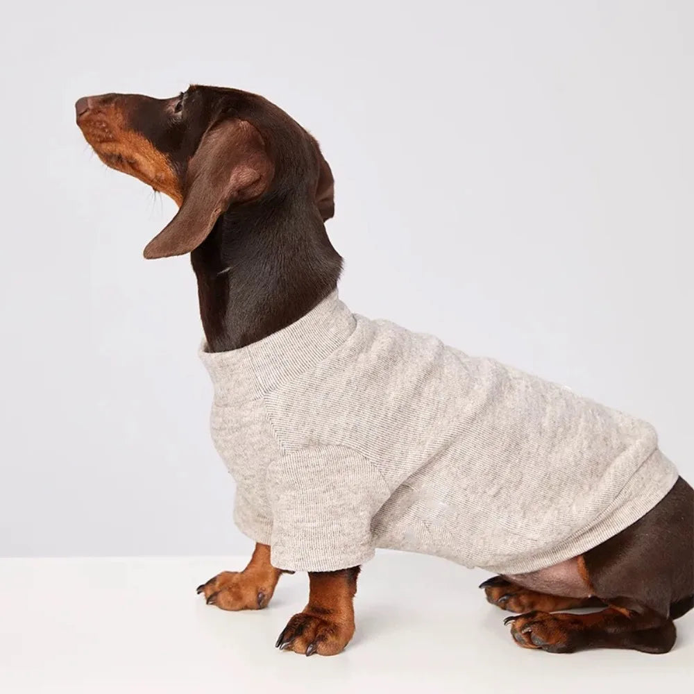 Soft Keep Warm Winter Dogs Sweater Solid Color Dachshund Dogs Puppy Clothes Comfortable Texture Dogs Undershirt Cat